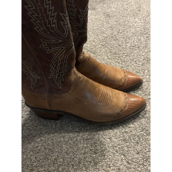 Lucchese 1883 Corbin Mad Dog Goat Brown Leather Boots N1533 Mens Size 9 D main image 13